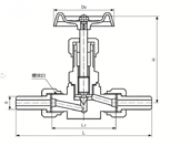 J23W Male Threaded Needle Valve with Weld End constructral diagram