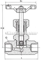 J13W 3-type internal thread needle valve constructral diagram
